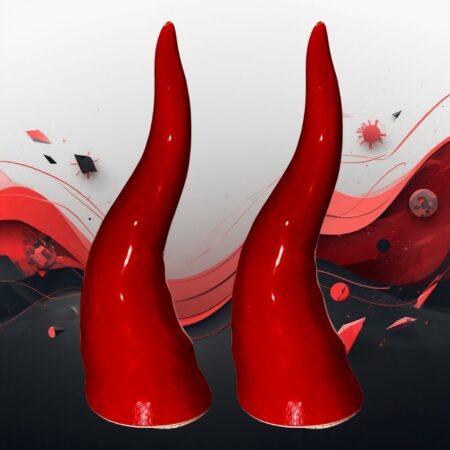 Cornicello napoletano rosso grande in ceramica Sartoria luminarie Bologna