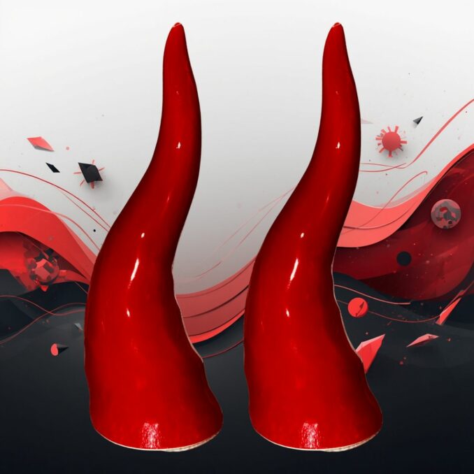 Cornicello napoletano rosso grande in ceramica Sartoria luminarie Bologna