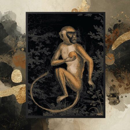 poster con cornice nera MONKEY BLACK sartoria luminarie bologna