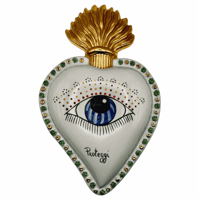 Cuore in porcellana grande Proteggi Sartoria Luminarie Bologna