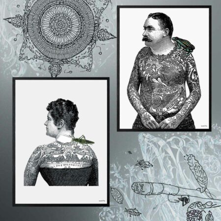 poster con cornice nera tattoo toad sartoria luminarie bologna