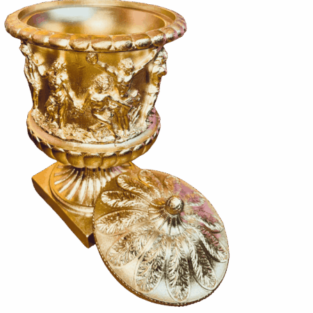 Palais Royale potiche in resina dorata Sartoria luminarie bologna