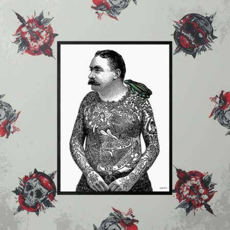 poster con cornice nera tattoo toad sartoria luminarie bologna
