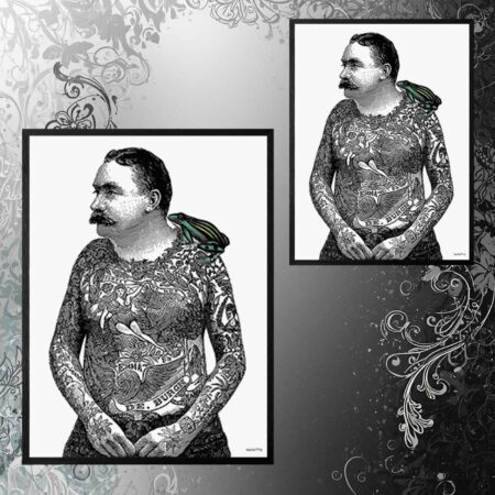 poster con cornice nera tattoo toad sartoria luminarie bologna