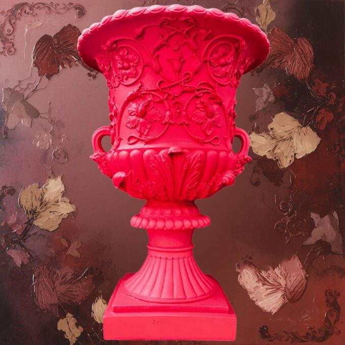 Palais Royal vaso neopop in resina rosso magenta Sartoria luminarie bologna