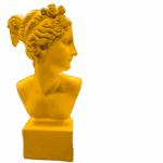 Busto Venus giallo in resina Sartoria luminarie Bologna