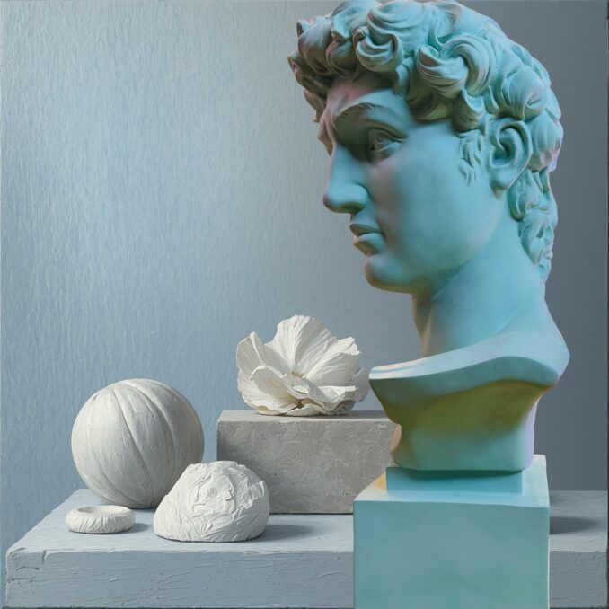 Busto David verdino in resina Sartoria luminarie Bologna