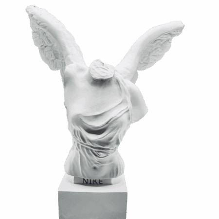 Busto bianco Nike Samotracia in resina Sartoria Luminarie Bologna