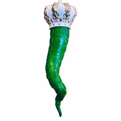 CORNO IN RESINA VERDE 35 CM