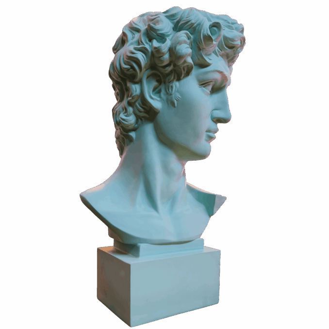 Busto David verdino in resina Sartoria luminarie Bologna