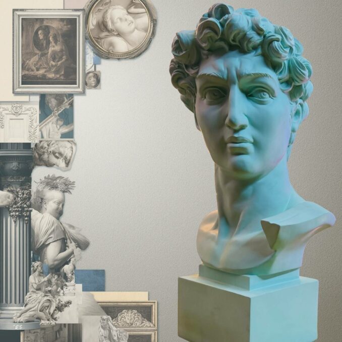 Busto David verdino in resina Sartoria luminarie Bologna