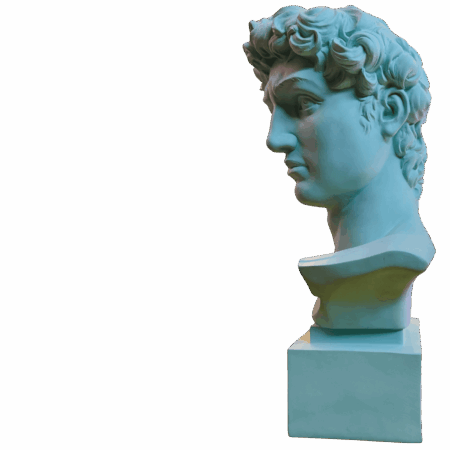 Busto David verdino in resina Sartoria luminarie Bologna