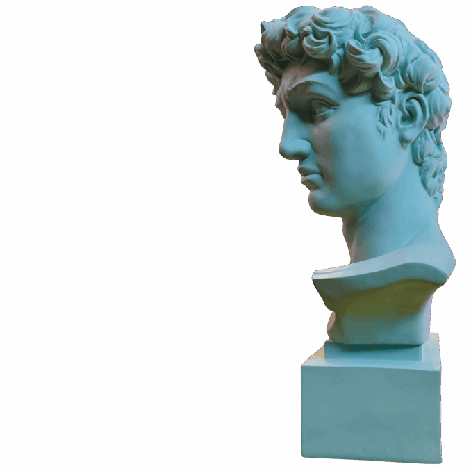 Busto David verdino in resina Sartoria luminarie Bologna