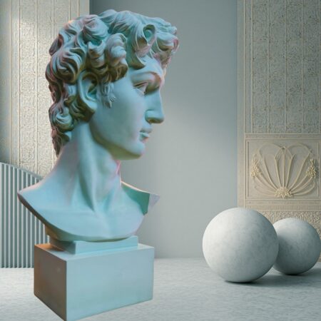 Busto David verdino in resina Sartoria luminarie Bologna
