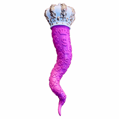 CORNO IN RESINA ROSA 35 CM