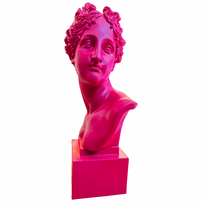 Busto Venus rosso magenta in resina Sartoria luminarie Bologna