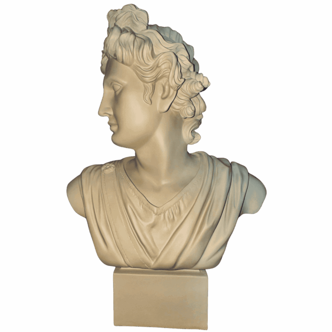 Busto taupe Apollo in resian Sartoria luminarie Bologna