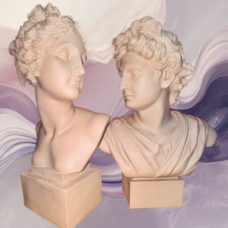 Busto taupe Venus e Apollo in resian Sartoria luminarie Bologna