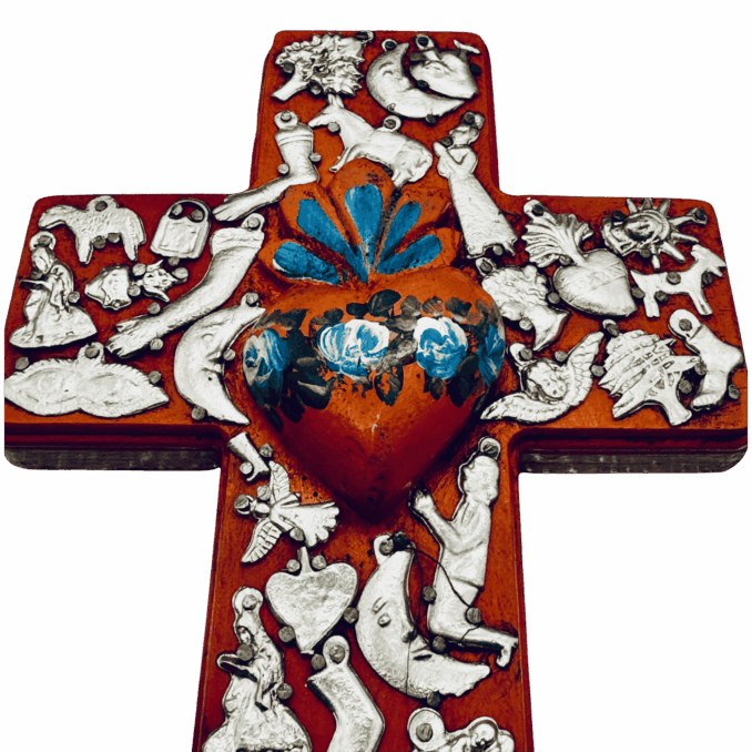 croce messicana del sacro cuore e milagros sartoria luminarie bologna
