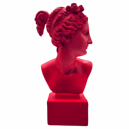 Busto Venus rosso magenta in resina Sartoria luminarie Bologna