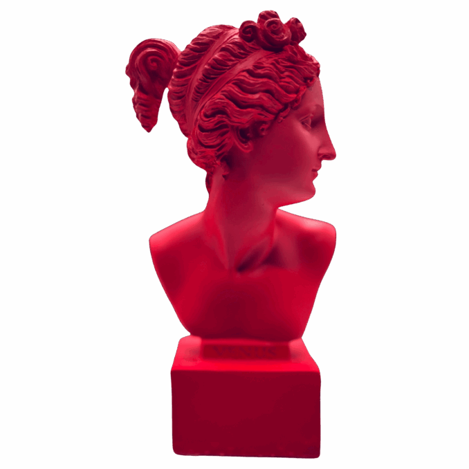 Busto Venus rosso magenta in resina Sartoria luminarie Bologna