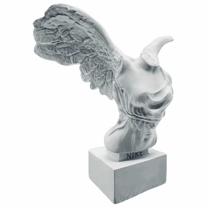 Busto bianco Nike Samotracia in resina Sartoria Luminarie Bologna