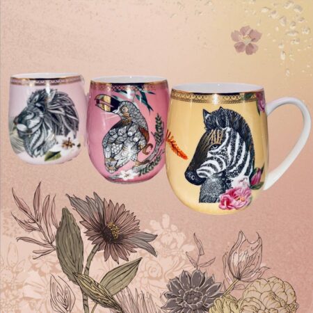 Tazza mug animali leone in porcellana Sartoria luminarie Bologna