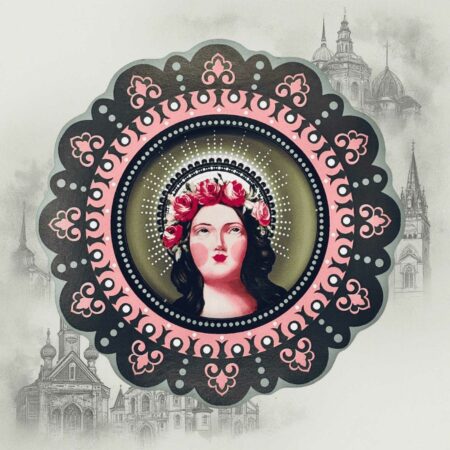 Miniatura Santa Rosalia in mdf Sartoria luminarie Bologna