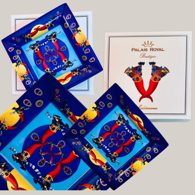 Svuota tasche multicolor  linea mediterranee con peperoncini in porcellana Sartoria Luminarie Bologna