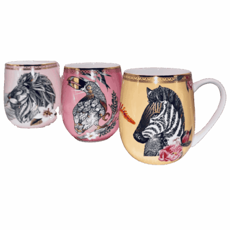 Tazza mug animali zebra in porcellana Sartoria luminarie Bologna