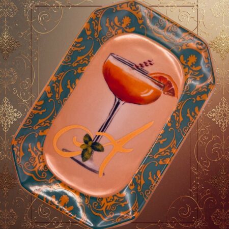 Vassoietto HAPPY HOUR LETTERA A IN PORCELLANA Sartoria Luminarie Bologna