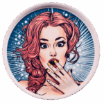 Piatto pizza in ceramaca volti pin-up girls Sartoria Luminarie Bologna