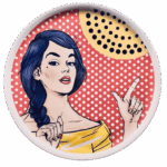 Piatto pizza in ceramaca volti pin-up girls Sartoria Luminarie Bologna