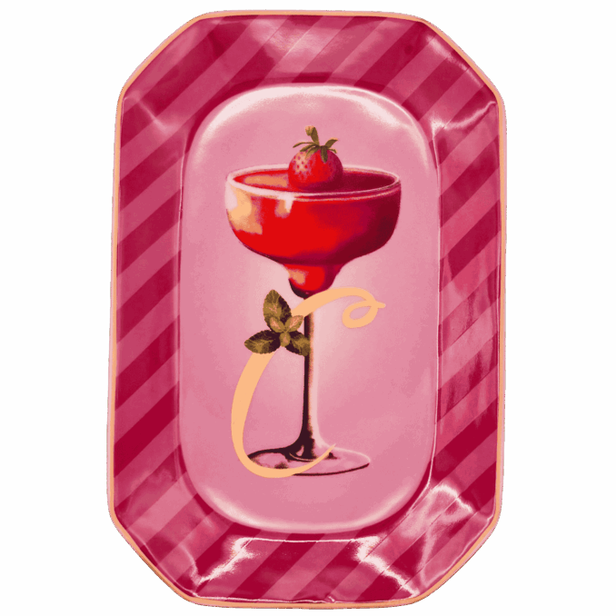 Vassoietto HAPPY HOUR LETTERA C IN PORCELLANA Sartoria Luminarie Bologna