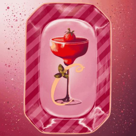 Vassoietto HAPPY HOUR LETTERA C IN PORCELLANA Sartoria Luminarie Bologna