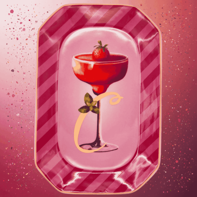 Vassoietto HAPPY HOUR LETTERA C IN PORCELLANA Sartoria Luminarie Bologna