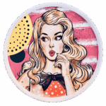 Piatto pizza in ceramaca volti pin-up girls Sartoria Luminarie Bologna