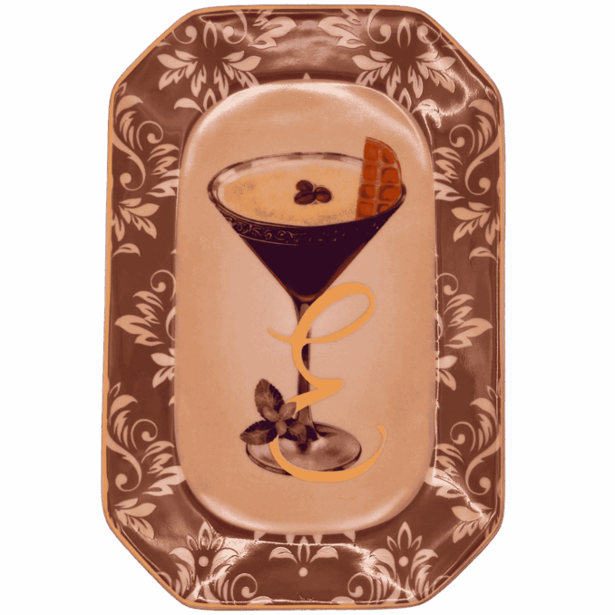 Vassoietto HAPPY HOUR LETTERA E IN PORCELLANA Sartoria Luminarie Bologna