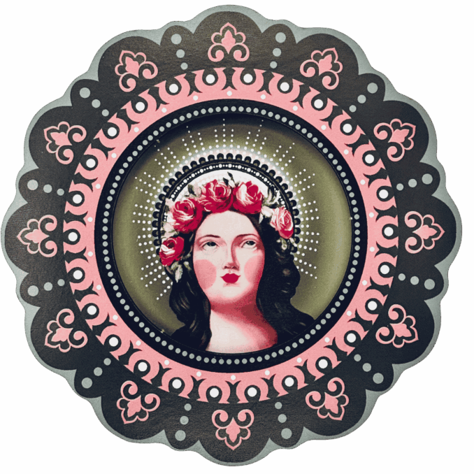 Miniatura Santa Rosalia in mdf Sartoria luminarie Bologna