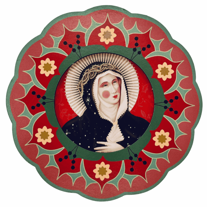 Miniatura Santa Veronica in mdf sartoria luminarie Bologna