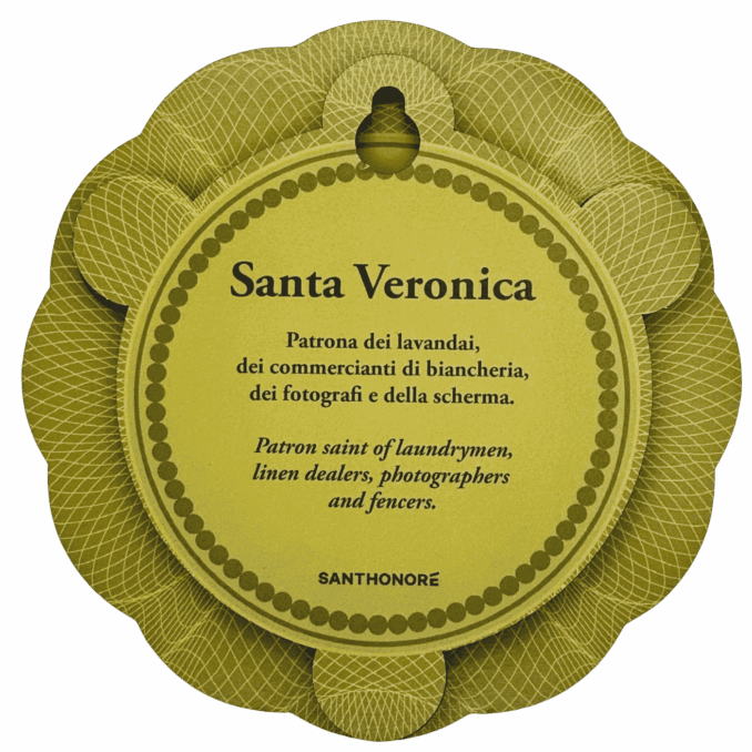 Miniatura Santa Veronica in mdf sartoria luminarie Bologna