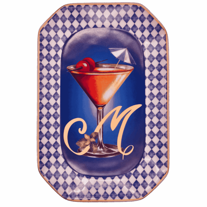 Vassoietto HAPPY HOUR LETTERA M IN PORCELLANA Sartoria Luminarie Bologna