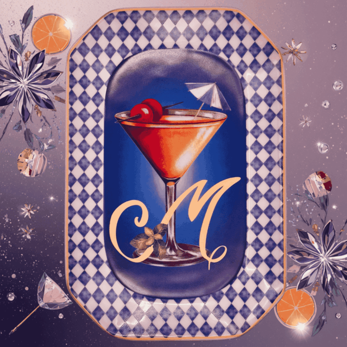 Vassoietto HAPPY HOUR LETTERA M IN PORCELLANA Sartoria Luminarie Bologna