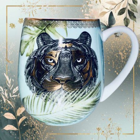 Tazza mug animali tigre in porcellana Sartoria luminarie Bologna