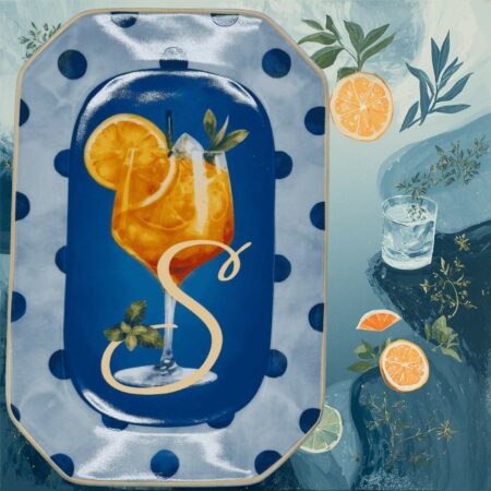 Vassoietto HAPPY HOUR LETTERA S IN PORCELLANA Sartoria Luminarie Bologna