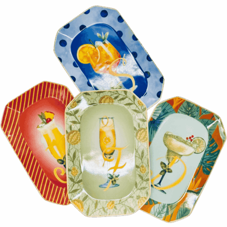 Vassoietto HAPPY HOUR LETTERA  IN PORCELLANA Sartoria Luminarie Bologna