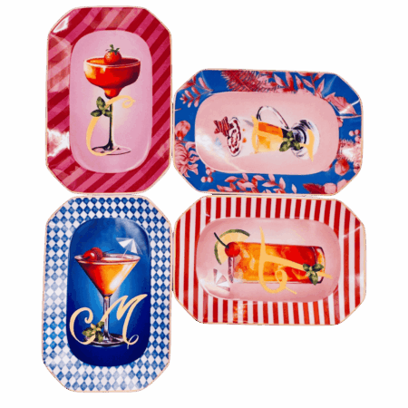 Vassoietto HAPPY HOUR LETTERA IN PORCELLANA Sartoria Luminarie Bologna