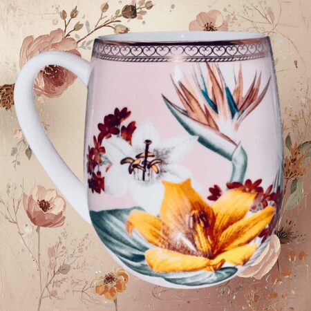 Tazza mug animali leone in porcellana Sartoria luminarie Bologna