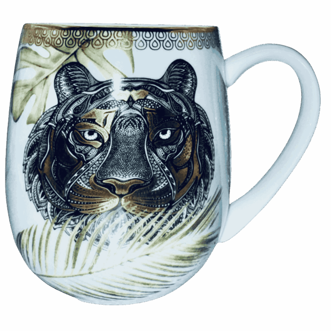 Tazza mug animali tigre in porcellana Sartoria luminarie Bologna