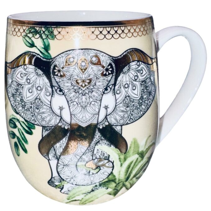 Tazza mug animali elefante in porcellana Sartoria luminarie Bologna